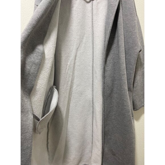 Open Front Gray Fleece Lined Cardigan Duster Coat For Women By Forever 21, S - Picture 6 of 10